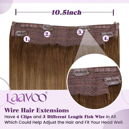 Echthaar-Draht Extensions Braun Ombre 40cm – Remy Echthaar