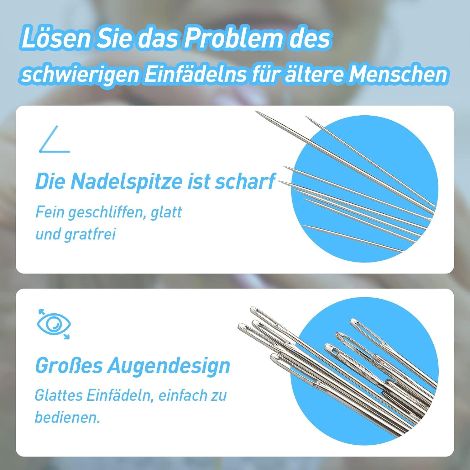 36-teiliges Nähnadel-Set mit großem Öhr und Aufbewahrungsbox