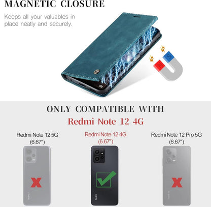 Xiaomi Redmi Note 12 4G Hülle - Premium Leder Flip Case