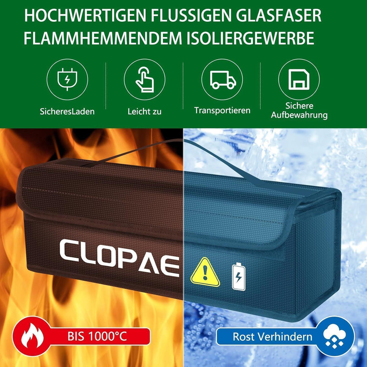 Feuerfeste E-Bike Akku Tasche Wasserdicht für Lagerung & Transport
