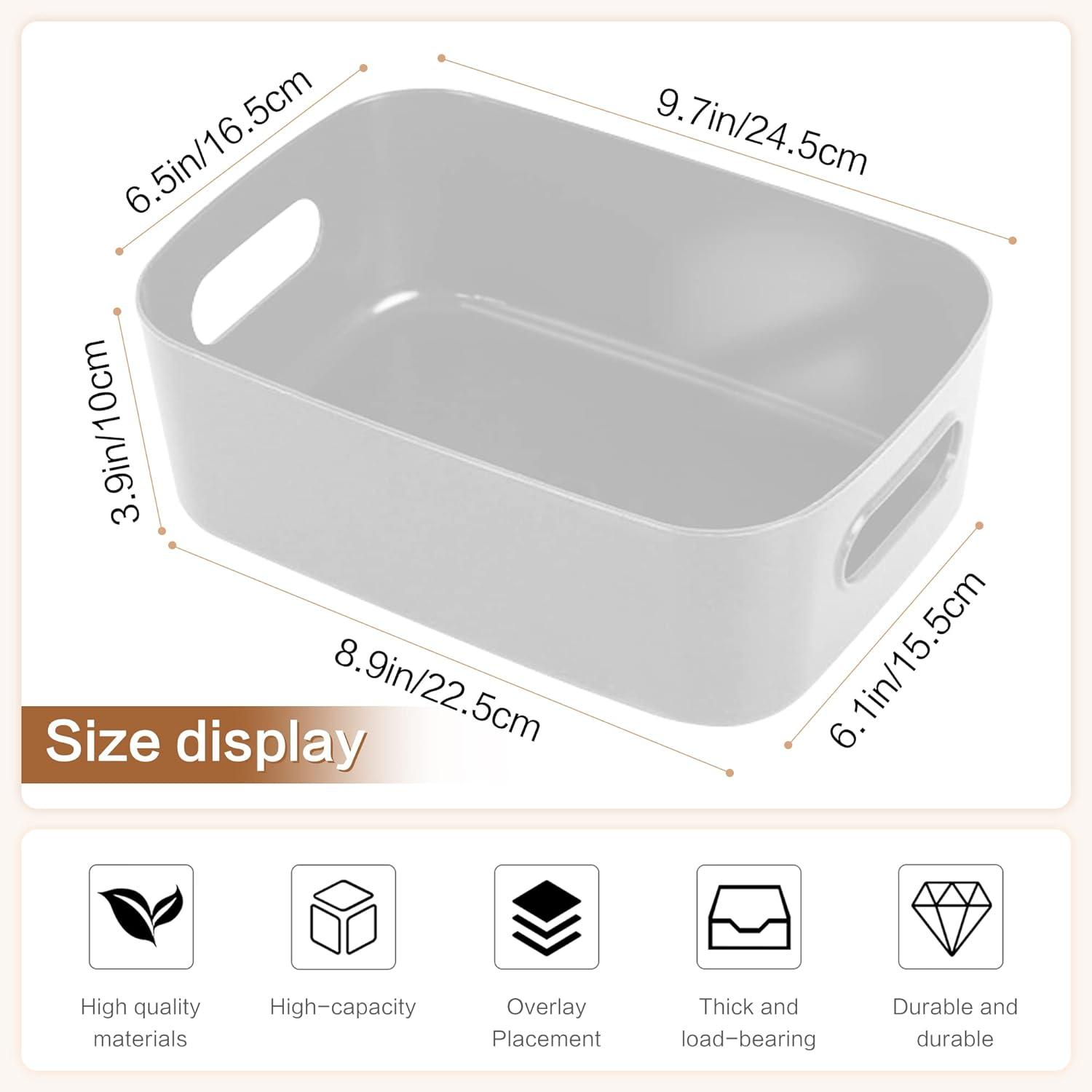 Aufbewahrungsboxen Organizer Kunststoff Grau 6er Set mit