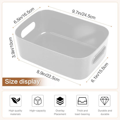 Aufbewahrungsboxen Organizer Kunststoff Grau 6er Set mit