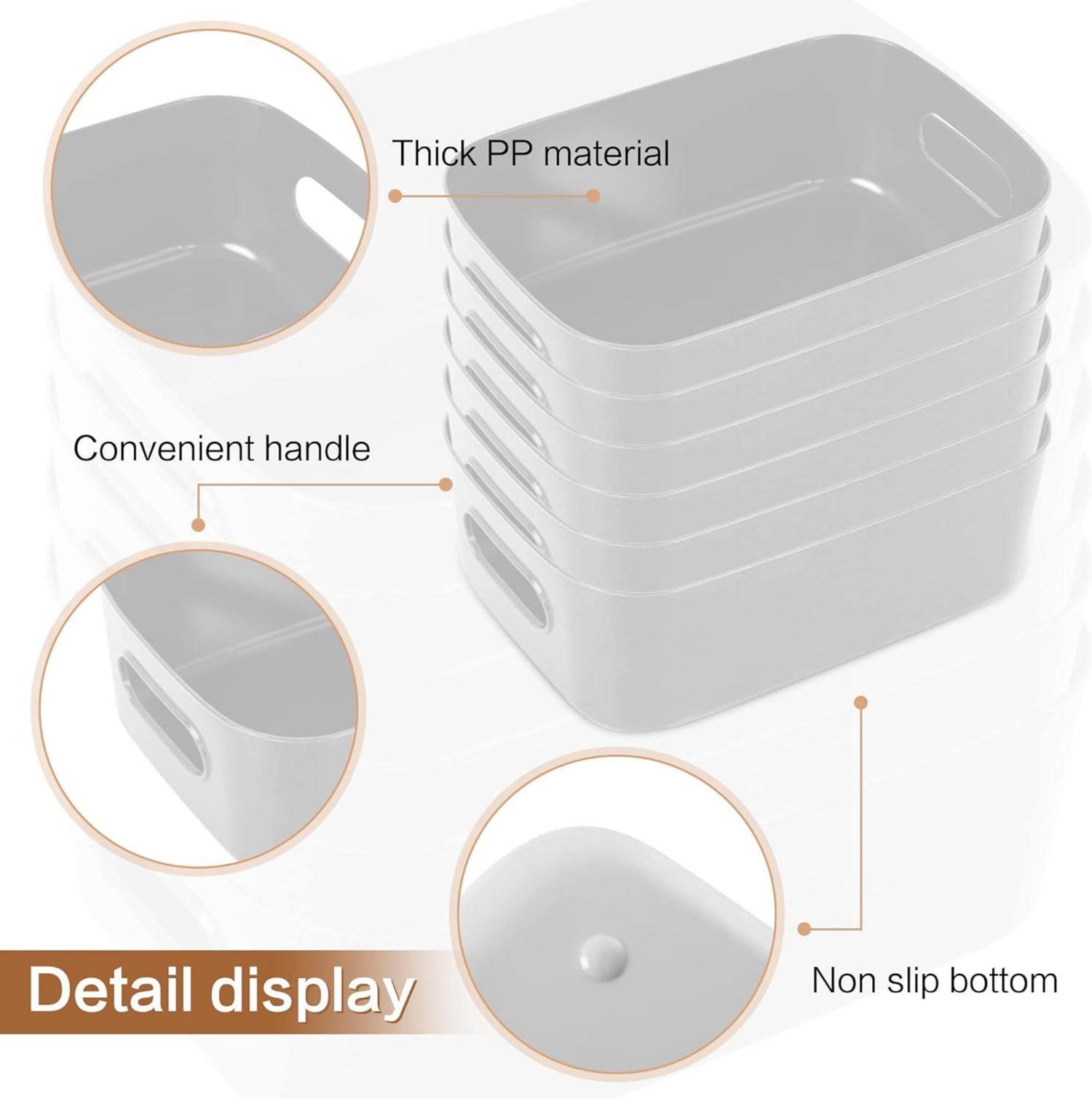Aufbewahrungsboxen Kunststoff Grau Organizer Box mit Griff 6er Set