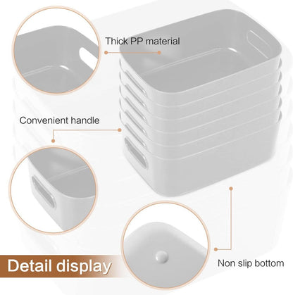 Aufbewahrungsboxen Kunststoff Grau Organizer Box mit Griff 6er Set