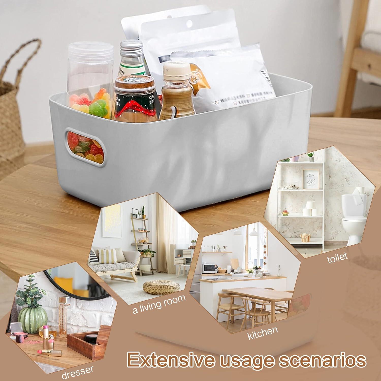 Kunststoff Aufbewahrungsbox Organizer Bad Grau SHEPIN 6 Stück