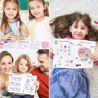 Herefun Hochzeitsmalbuch Kinder 10er Set Buntstifte Aufkleber