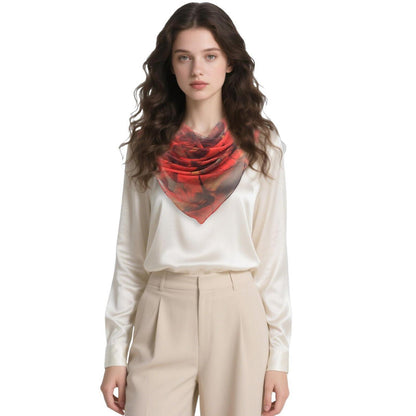Leichter Seidenschal Damen Chiffon Tuch Geschenk 160x50cm