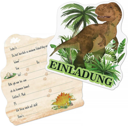 Dino Einladungskarten Kindergeburtstag Dinosaurier 12x Packung