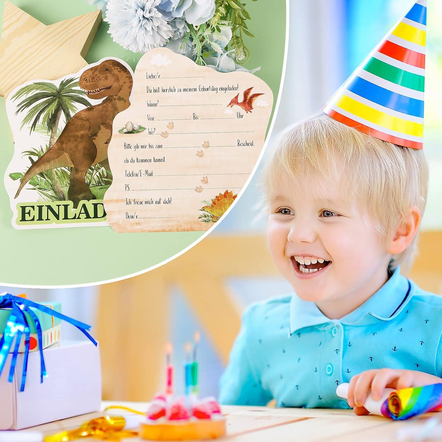 Dino Einladungskarten Kindergeburtstag Dinosaurier 12x Packung