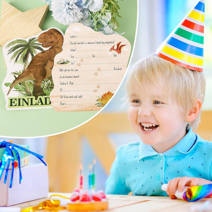 Dino Einladungskarten Kindergeburtstag Dinosaurier 12x Packung