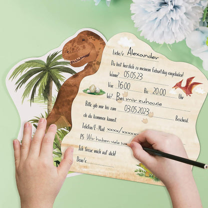 12x Dino Einladungskarten Kindergeburtstag Dinosaurier Einladungen