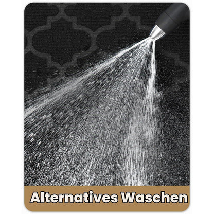 Fußmatte Groß 90x150 cm - Rutschfest & Waschbar Schwarz