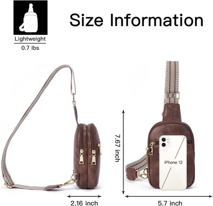 Telena Damen Bauchtasche Brusttasche Crossbody Bag Kunstleder