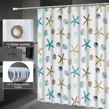 Duschvorhang Antischimmel Badezimmer 200x240cm Blau Wasserdicht PEVA