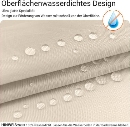 Duschvorhang 180x180cm Beige Wasserabweisend Polyester