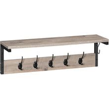 Moderne Wandgarderobe mit 7 Haken und Regalboden