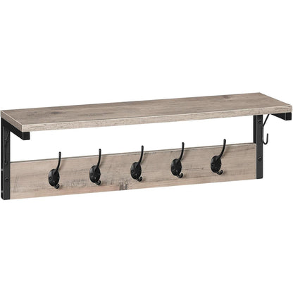 Moderne Wandgarderobe mit 7 Haken und Regalboden