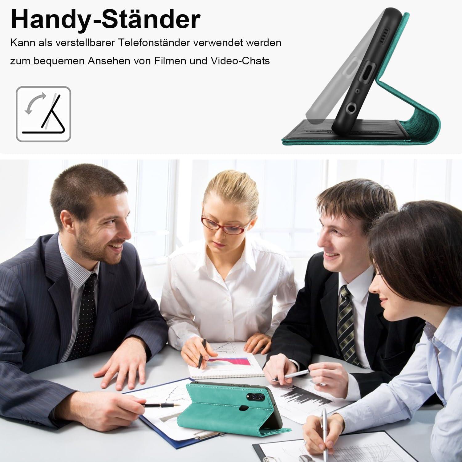 A20e Handyhülle Leder Klappbar Flip Wallet Stoßfest Schutzhülle