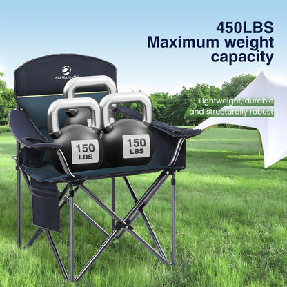 XXL Campingstuhl Faltbar Gepolstert 200kg Belastbarkeit Outdoor Grün