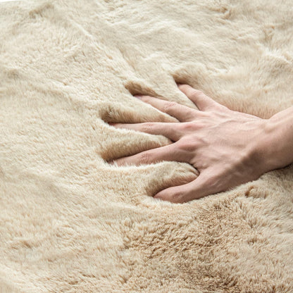 Runder Kunstfell Teppich 240 cm Beige – Flauschig & Weich