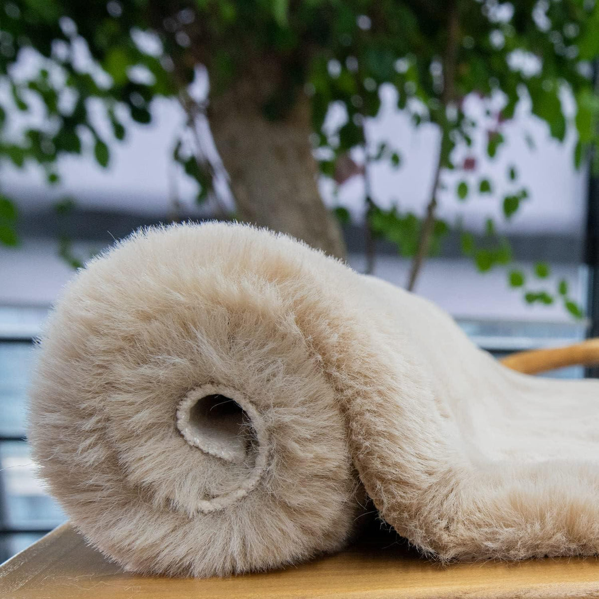 Runder Kunstfell Teppich 240 cm Beige – Flauschig & Weich