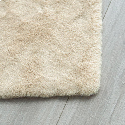 Flauschiger Teppich Beige 120x180 cm - Weicher Wohnzimmer Teppich