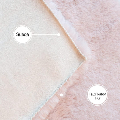 Flauschiger Fellteppich Rosa 240x300 cm – Weicher Teppich für Schlafzimmer