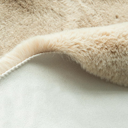 Runder Fellteppich Beige 150cm - Flauschiger Teppich für Schlafzimmer