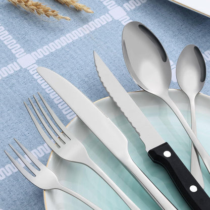 36-teiliges Besteckset mit Steakmesser für 6 Bestecksets