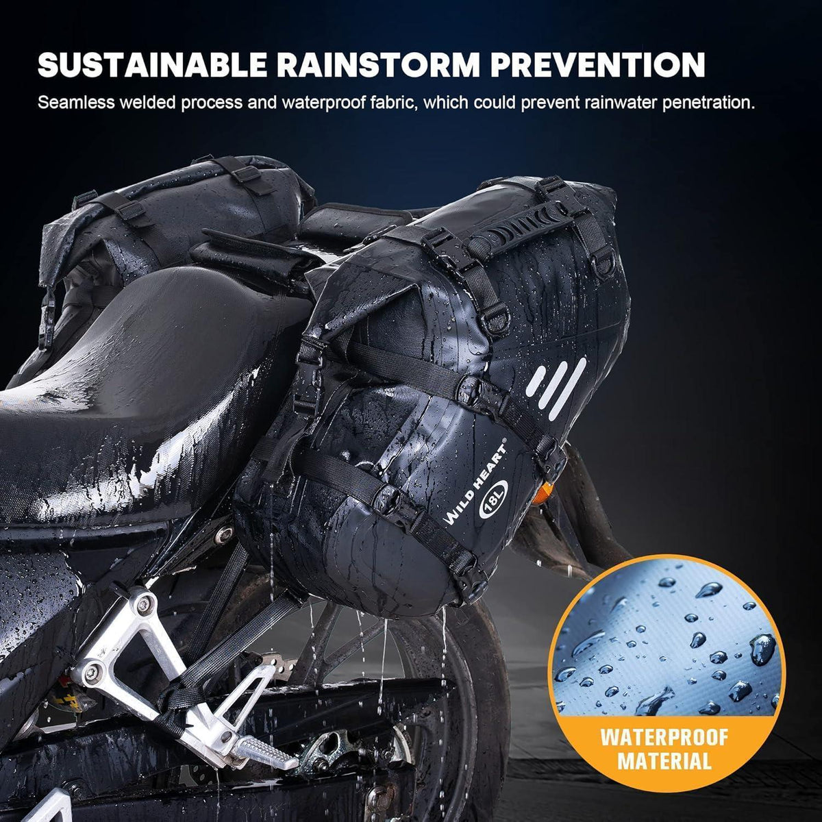 Wasserdichte Motorrad Satteltaschen (2x18L) – Seitentaschen für Abenteuer & Straße