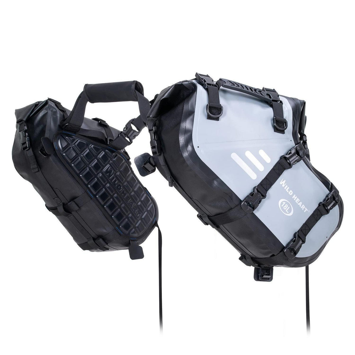 Wasserdichte Motorrad Satteltaschen 18L (Grau) – Robust & Vielseitig