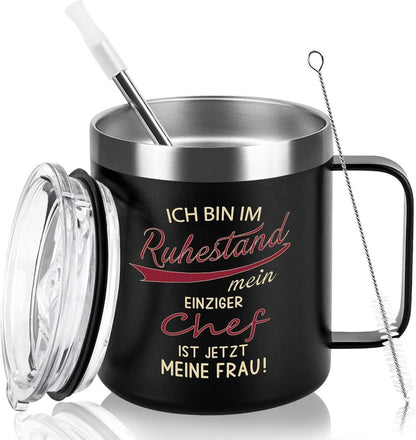 Rentner Geschenk Tasse 2024 Ruhestand Edelstahl 350ml
