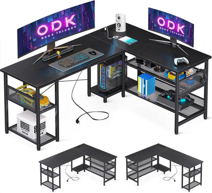 Gaming Schreibtisch L-Form mit Stauraum und integrierter