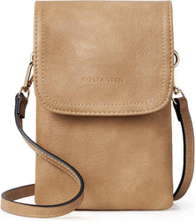 Handytasche Umhängetasche PU Leder Damen Geldbörse Braun