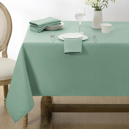 Rechteckige Tischdecke wasserdicht, Jacquard, Salbeigrün 152x213 cm