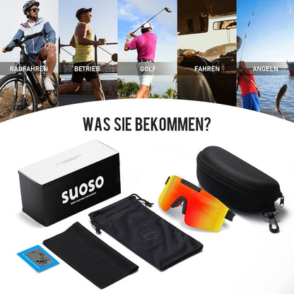Polarisierte Sport-Sonnenbrille Radsportbrille Fahrradbrille UV400 Klar
