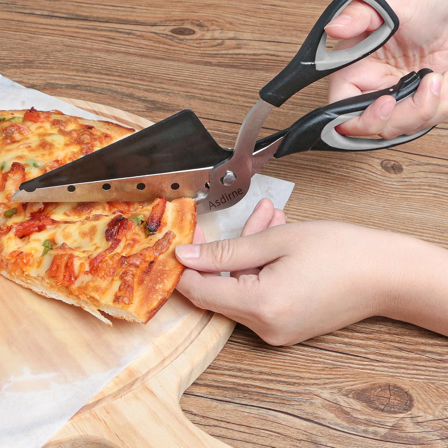 Pizzaschere mit Schaufel Edelstahlklinge und weichem Griff