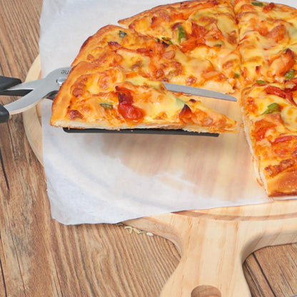 Multifunktionale Pizzaschere mit Schaufel 27cm Schwarz/Grau