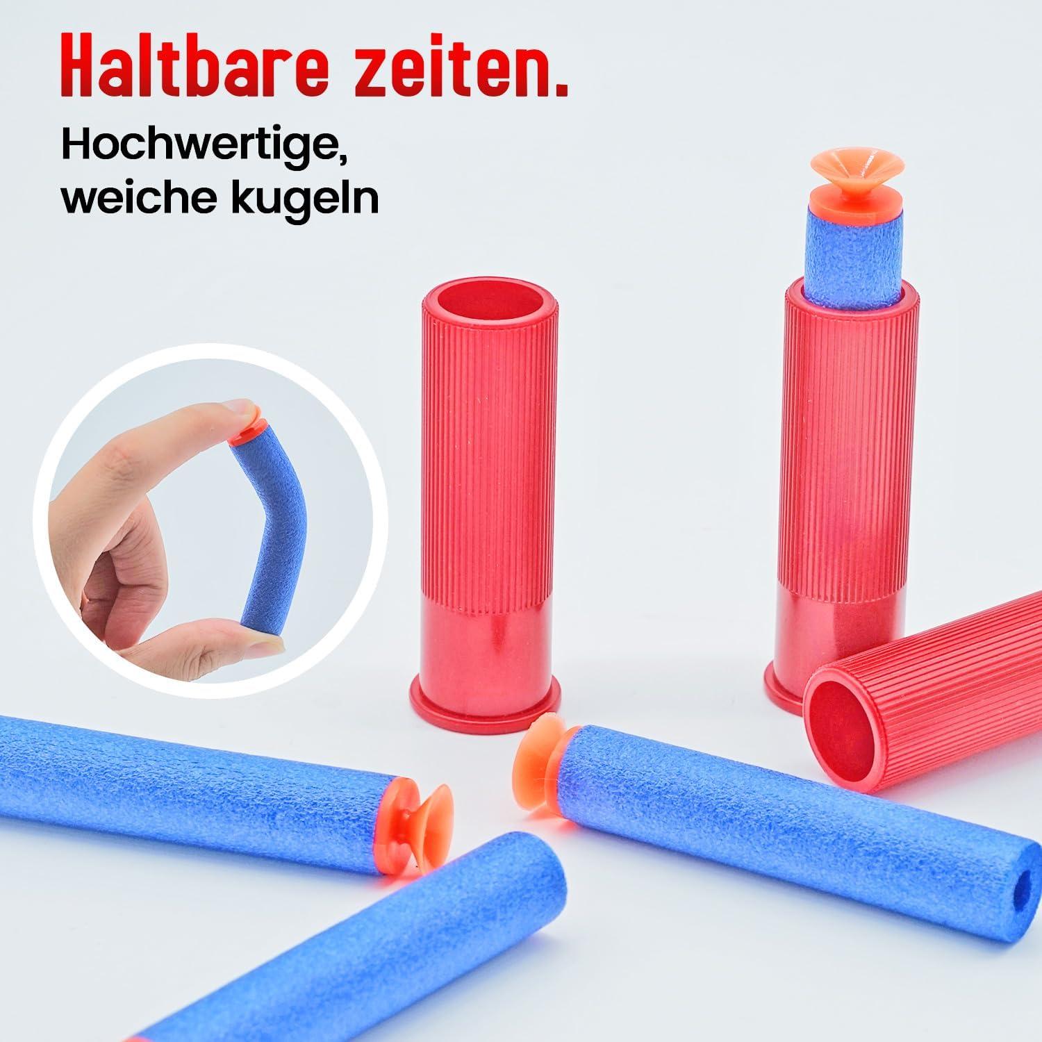 Double Barrel Soft Bullet Blaster Shell Auswerfen 2 in 1 Schaum Dart Spielzeug