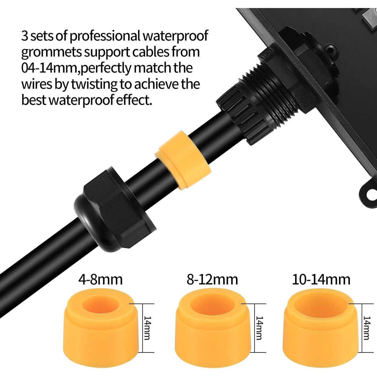 IP68 Wasserdichte Abzweigdose 6 Wege für Ø4-14mm Kabel