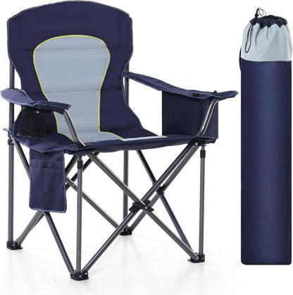 Campingstuhl Faltbar Gepolstert Getränkehalter Armlehnen XXL Outdoor