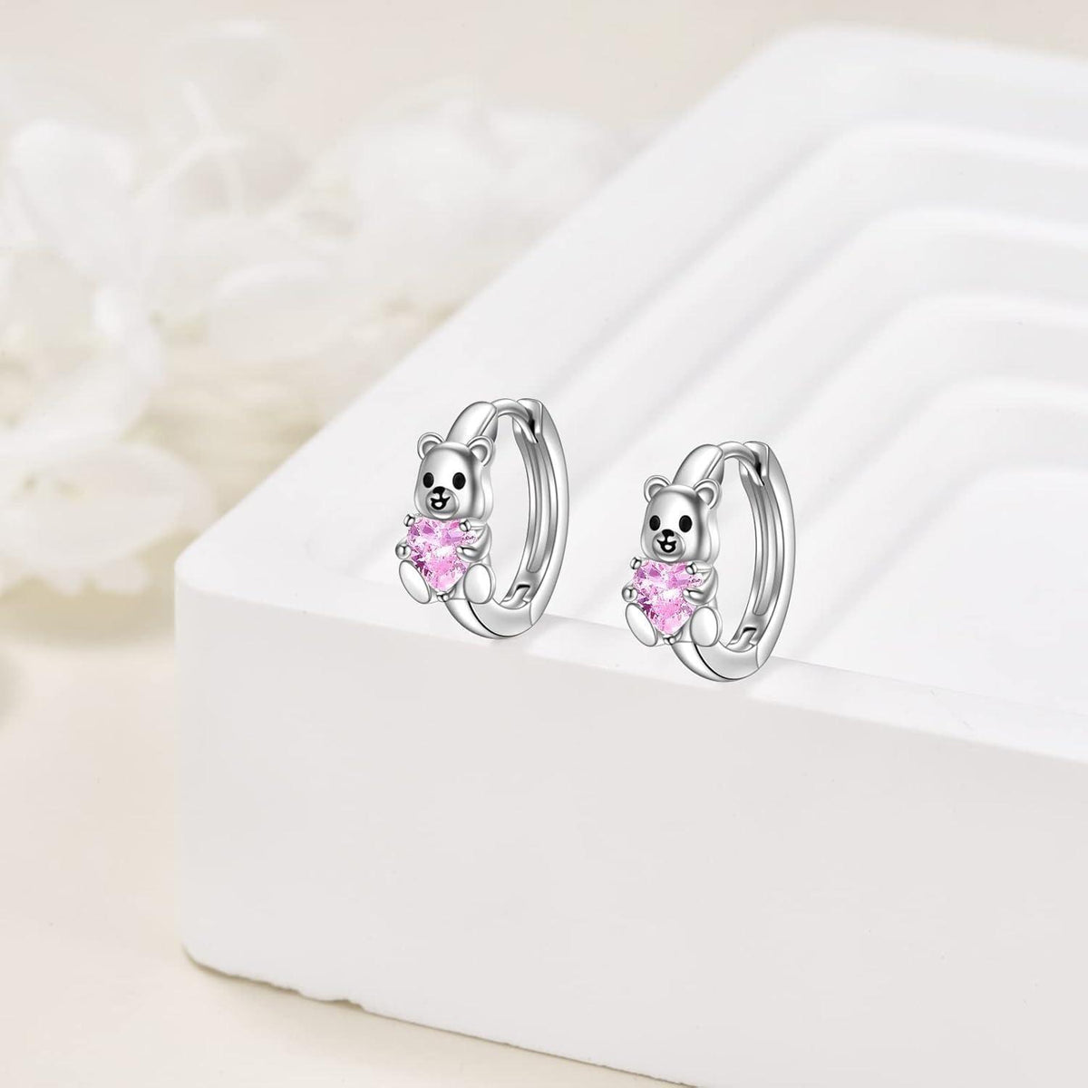 Creolen aus 925 Sterling Silber mit Tieranhänger und Zirkonia