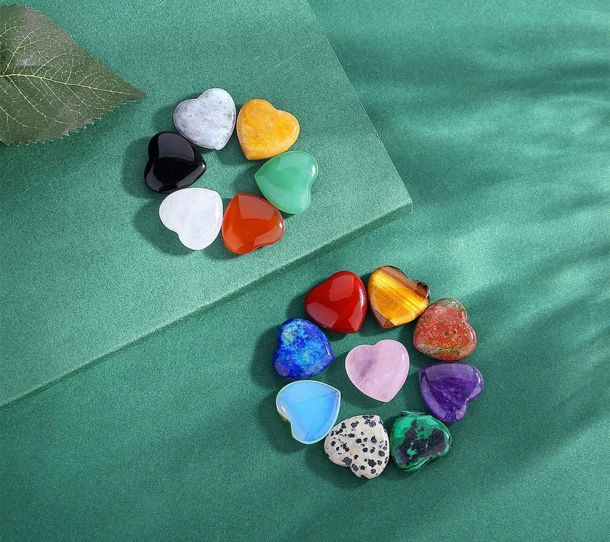 Herz Kristalle Set Edelsteine Rosenquarz Amethyst XIANNVXI