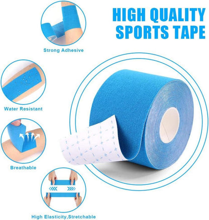 Kinesiotapes 6er Set 5m wasserfestes Sporttape 5cm elastisch acrylkleber latexfrei