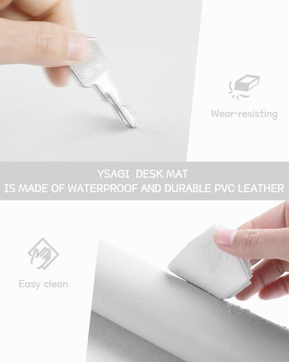 Office Mousepad Schreibtischunterlage Leder Rutschfest Weiß 60x35cm