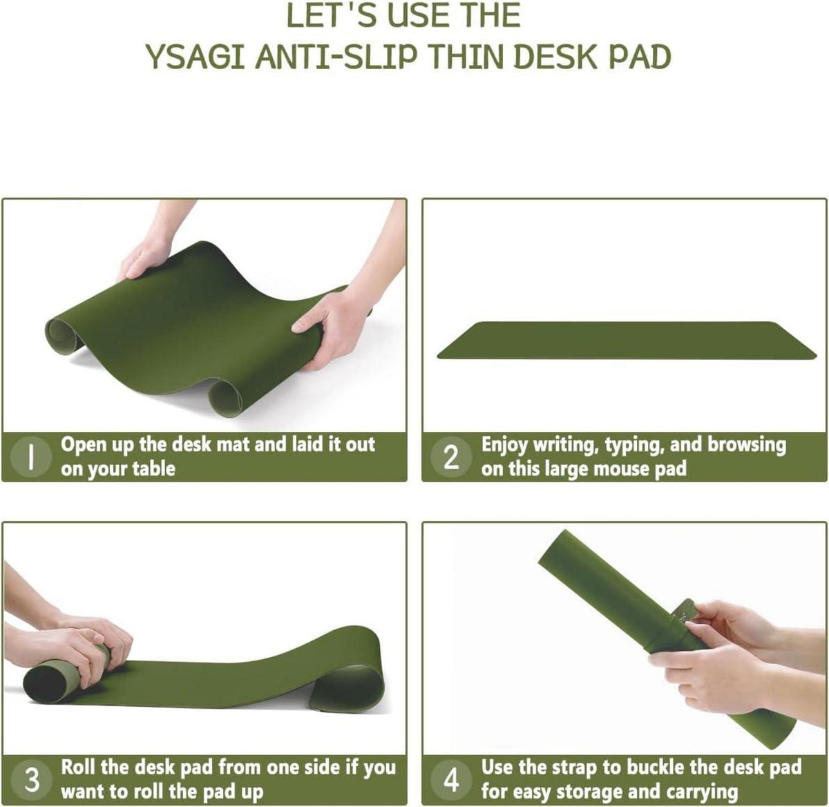 Schreibtischunterlage Mauspad Büro Laptop 80x40cm Grasgrün