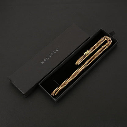 Kette Herren Panzerkette Edelstahl 18K Gold Cuban Link Chains