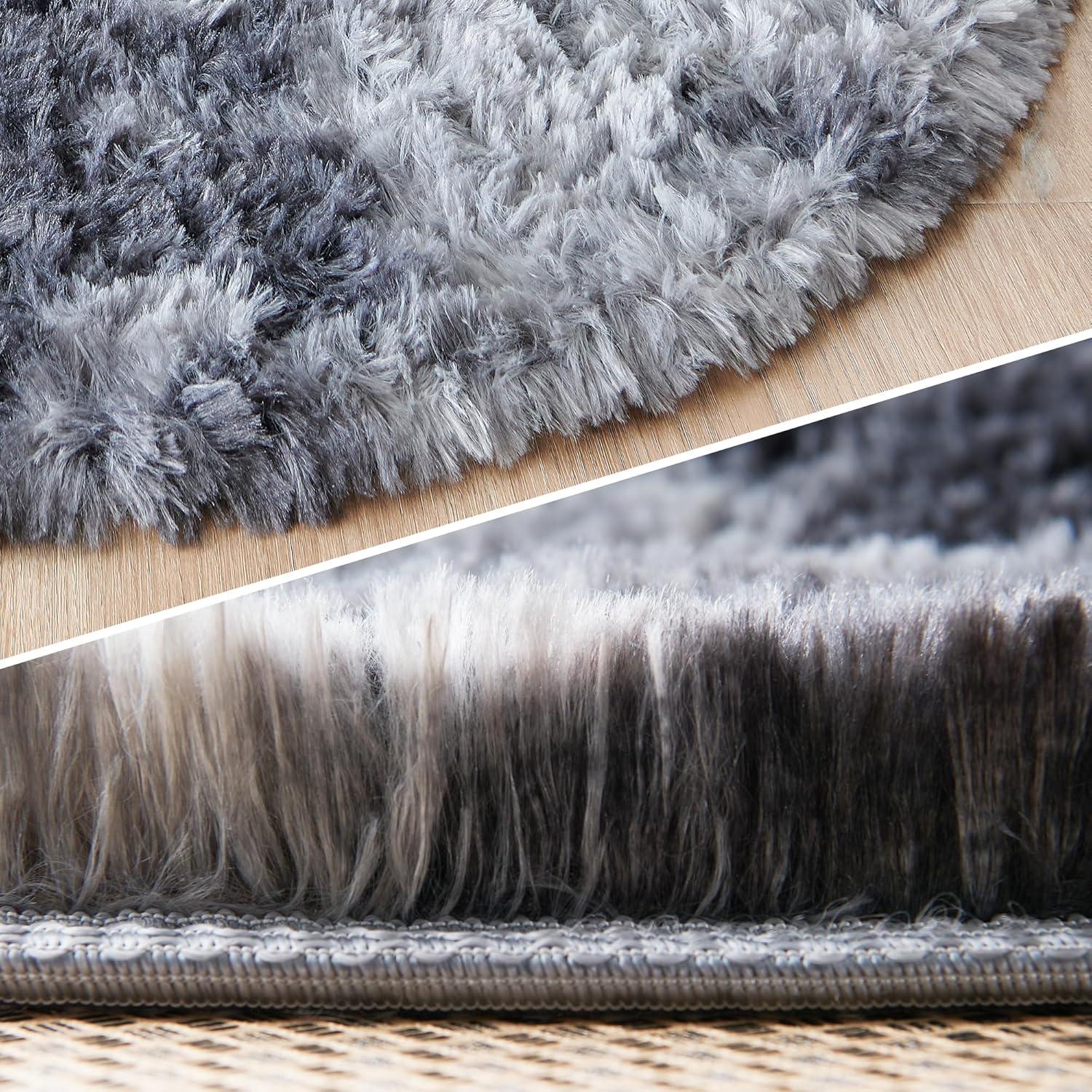 Flauschiger Runder Teppich für Schlaf- und Wohnzimmer