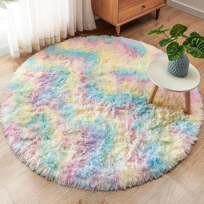Runder Regenbogen-Teppich für Wohn- und Schlafzimmer