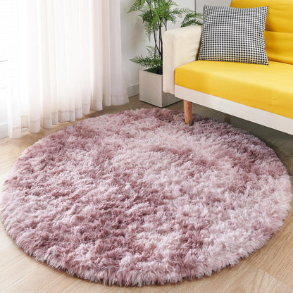 ROHATIM Flauschiger Plüschteppich Rund Lila-rosa 150 cm